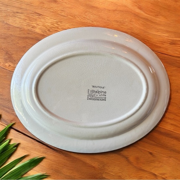 Vintage Wood & Sons “Boutique” Alpine White Ironstone Oval Platter - England - Picture 6 of 13